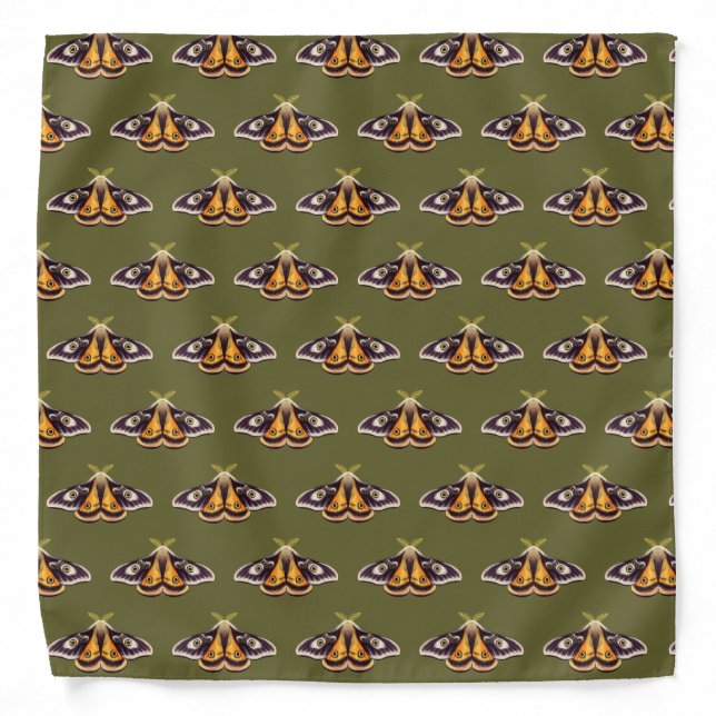 Moth Insect Art Goblincore Saturnia Witchy Green Bandana (Front)