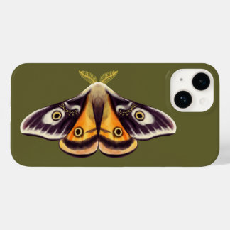 Moth Insect Art Goblincore Saturnia Witchy Green Case-Mate iPhone 14 Case