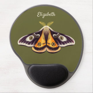 Moth Insect Art Goblincore Saturnia Witchy Green Gel Mouse Pad
