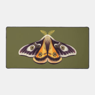 Moth Insect Art Goblincore Witchy Green Butterfly Desk Mat