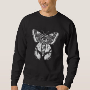 Moth Insect Magical Esoteric Line Illustration 1 Sweatshirt