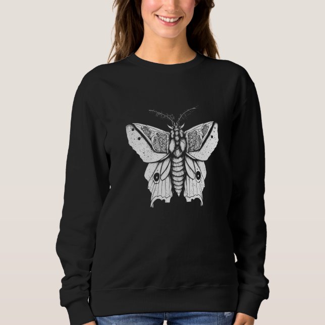 Moth Insect Magical Esoteric Line Illustration  5 Sweatshirt (Front)