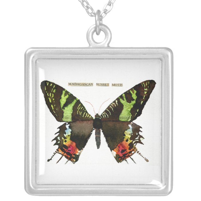 Moth Madagascan Sunset Moth Personalized Necklace
