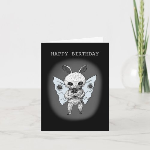 Moth Man Prophecy Unique Gothic Custom Birthday  Card