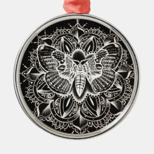 Moth Mandala Metal Ornament
