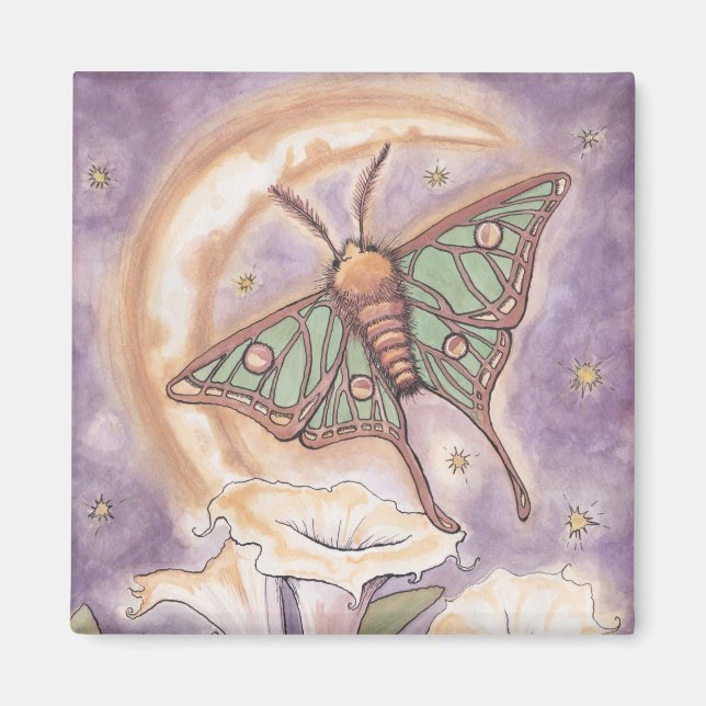 Moth & Moonflowers Magnet (Front)
