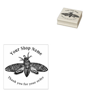 Moth of Death Template Small Business Rubber Stamp