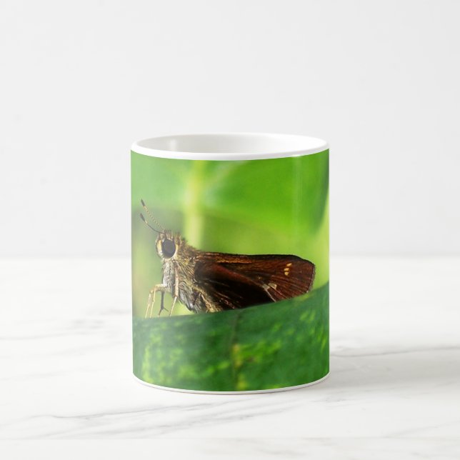 Moth on Leaf 2 Coffee Mug (Center)