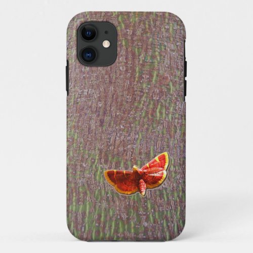 Moth on tree bark iPhone 11 case