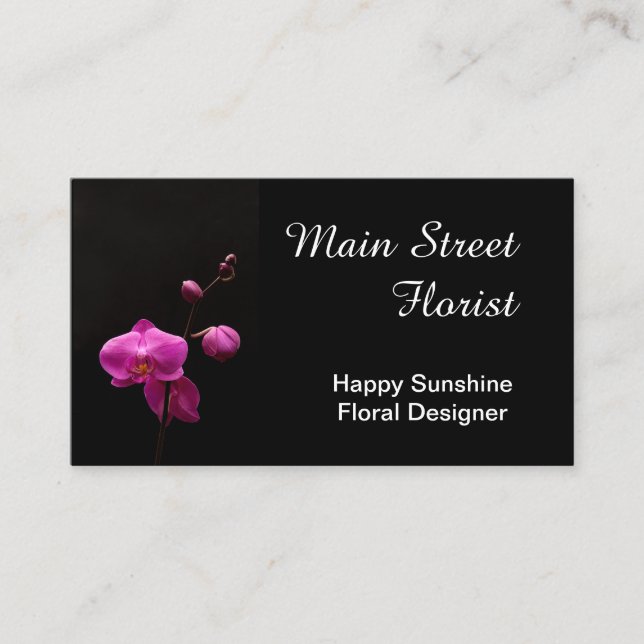 Moth Orchid Pink Flowers Business Card (Front)