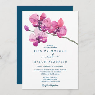 Moth Orchid Wedding Invitation Card