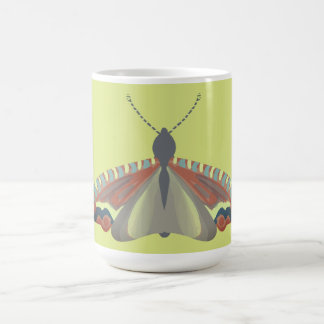 Moth painted green coffee mug