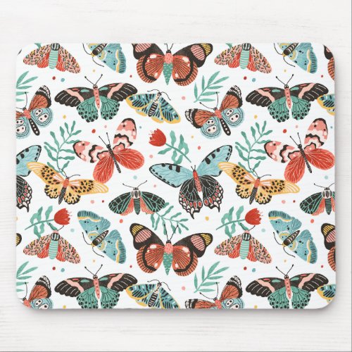 Moth Pattern Mouse Pad