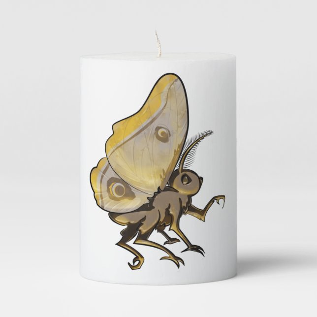 Moth Pillar Candle (Front)