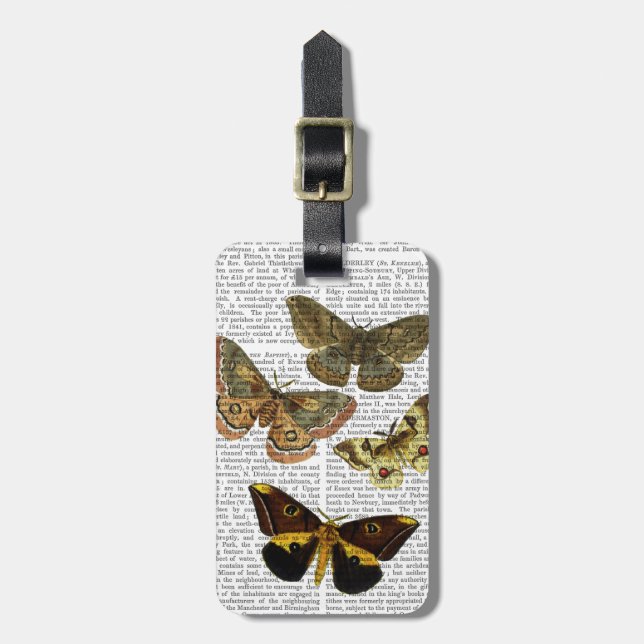 Moth Plate 4 Luggage Tag (Front Vertical)
