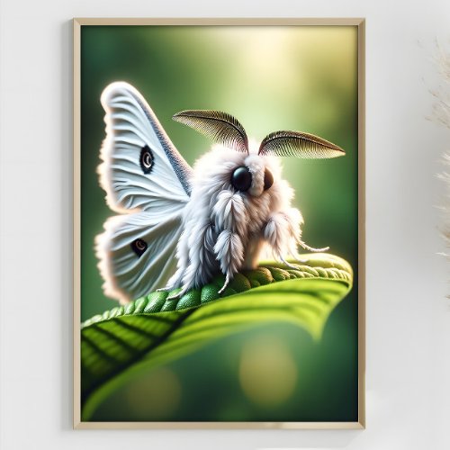Moth Poodle Fantasy Surreal Mutated Moth  Poster