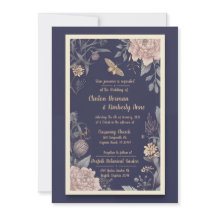 Moth, Rose & Thistle Wedding Invitation