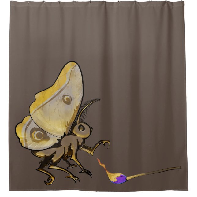 Moth Shower Curtain (Front)