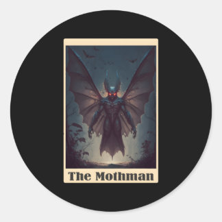 Moth Tarot Card Cryptid Cryptozoology Classic Round Sticker