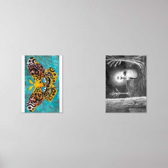 Moth & The Wanderer Wall Art Sets (Front)
