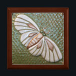 Moth Tile Wooden Jewelry Keepsake Box<br><div class="desc">Gift box features Craftsman decorative ceramic tile. Classic Moth design in white and copper. This wood box can be a gift for men or women. This will be appropriate for Birthdays, Christmas or any occasion when you want to give a gift. Size: Large (6" X 6") Dimensions: 6"l x 6"w;...</div>