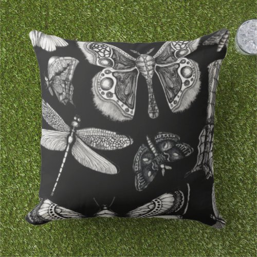 Moth to a Flame Outdoor Pillow