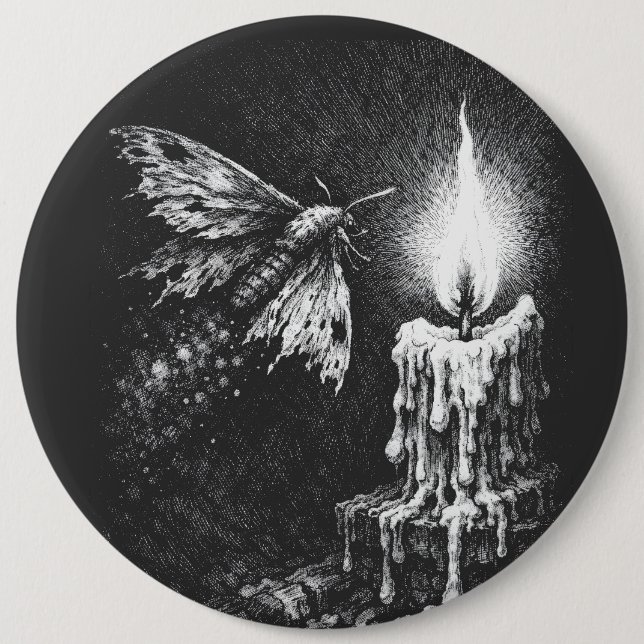 Moth to the Flame — by BurnsInHell Button (Front)