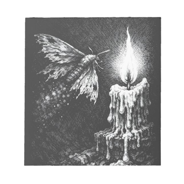 Moth to the Flame — by BurnsInHell Notepad (Front)