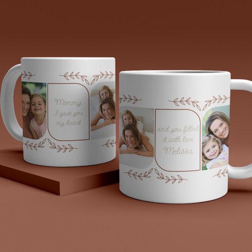 Mother 3 Vertical Photo Loving Words Feminine Coffee Mug