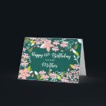 Mother 66th Birthday Green Flowers Card<br><div class="desc">Dive into the celebration of your mother’s 66th birthday and give her this card that tells her of her wonder and uniqueness.</div>