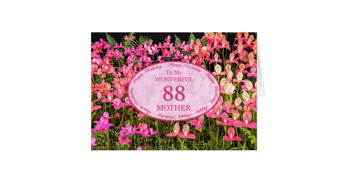 Mother 88th Birthday With Pink Flowers Zazzle