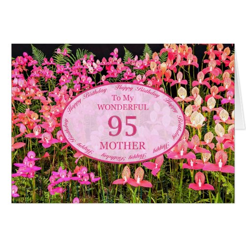 Mother 95th Birthday with pink flowers