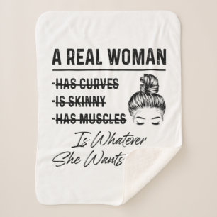 Mother A Real Woman Birthday Sherpa Blanket