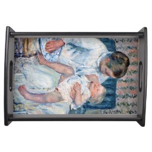 Mother About to Wash Her Sleepy Child, Cassatt Serving Tray