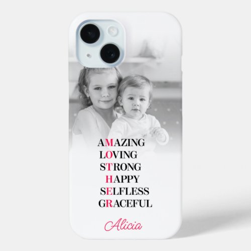 Mother Acronym Custom Photo iPhone Case