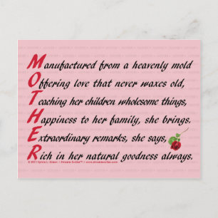 Mother (Acrostic) Postcard