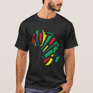 Mother Africa Retro Colorful Continent Text Map T-Shirt