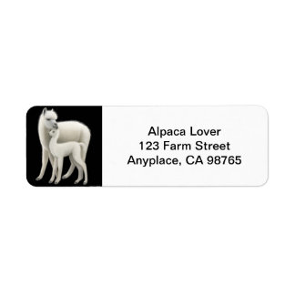 Mother Alpaca and Cria Love Label