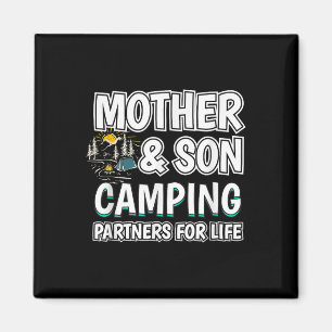Mother & Son Camping Partners For Life Camper Magnet