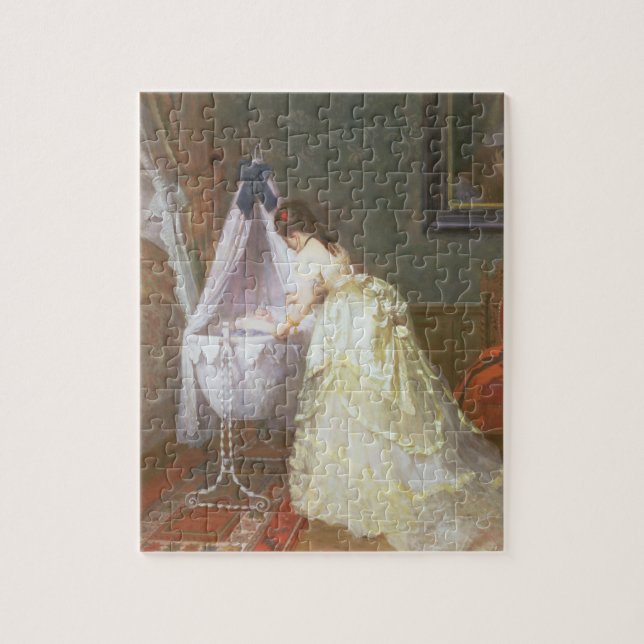 Mother and Baby, 1869 (oil on panel) Jigsaw Puzzle (Vertical)