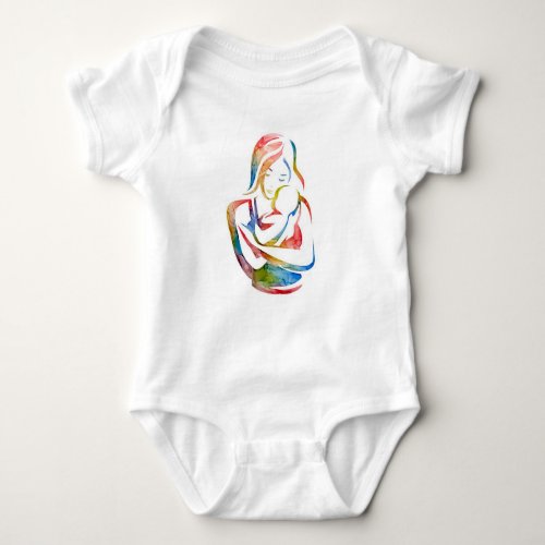 Mother and Baby A Tender Embrace Baby Bodysuit