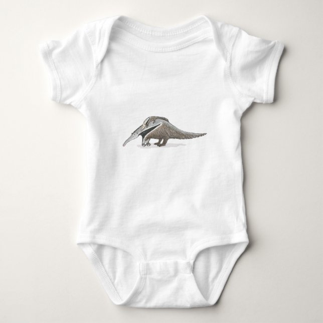 Mother and baby anteater baby one-piece bodysuit (Front)