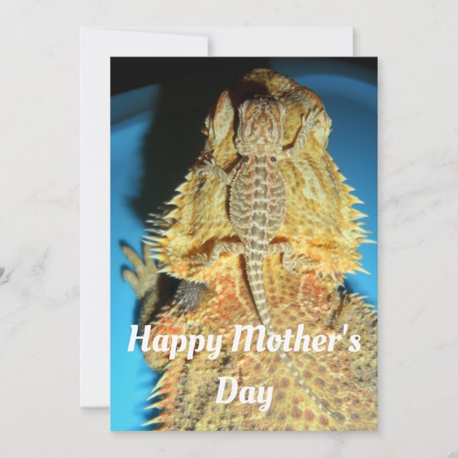 Mother and Baby Bearded dragon Holiday Card (Front)