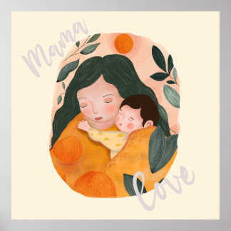 Mother and Baby Boho Art for Home Decor 
