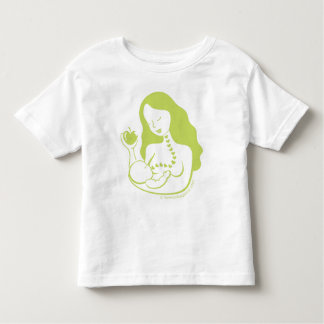 Mother and Baby Breast Feeding in Green Toddler T-shirt
