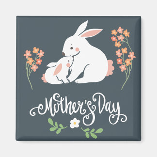 Mother and Baby Bunny Mother's Day Magnet