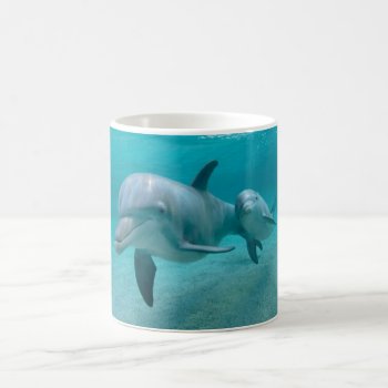 Mother And Baby Calf Dolphin Coffee Mug by LATENA at Zazzle