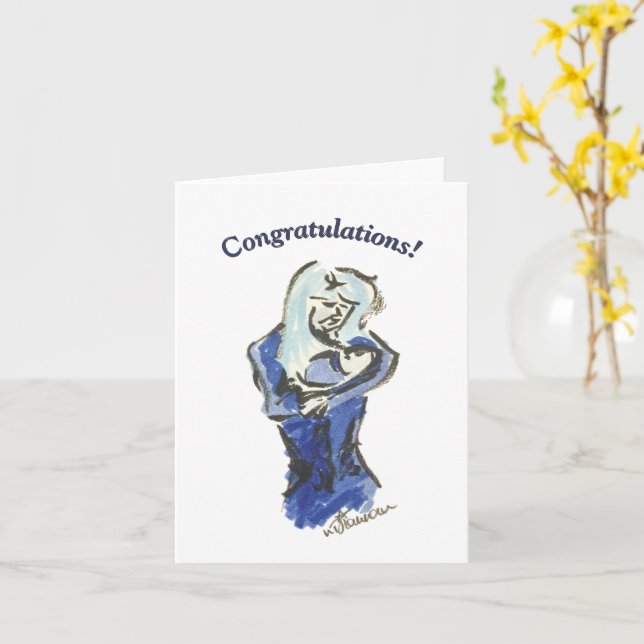 Mother and Baby "Congratulations" Card (Yellow Flower)