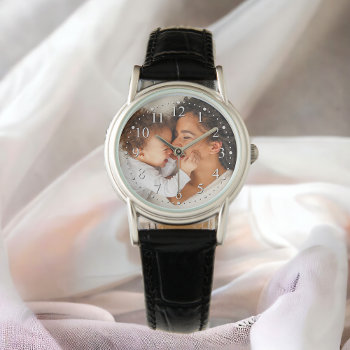 Mother And Baby Custom Photo Mother's Day Watch by DP_Holidays at Zazzle