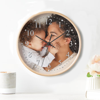 Mother And Baby Custom Photo Nursery Clock by DP_Holidays at Zazzle